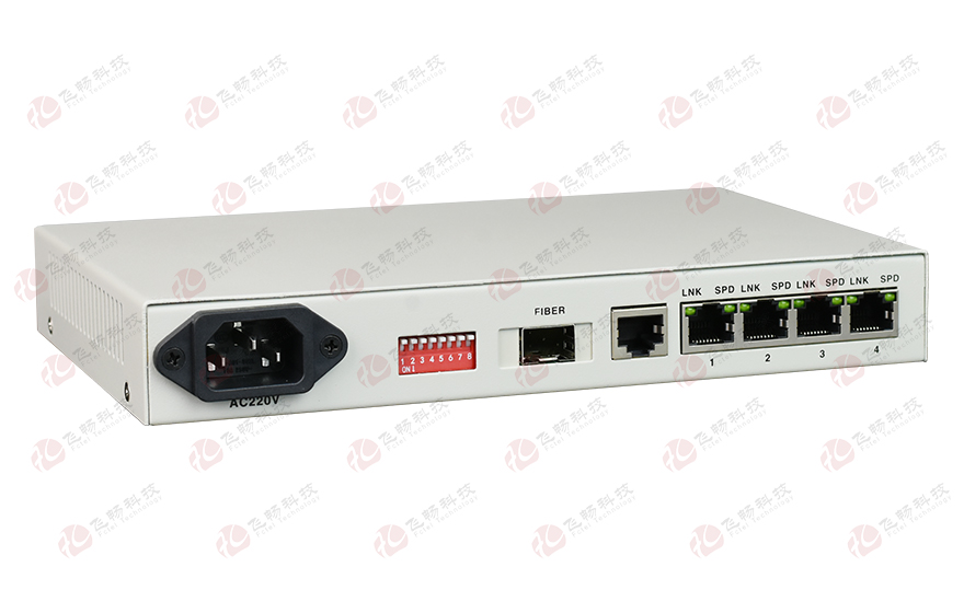 91AV看片入口科技-普通型 4路千兆电 光纤收发器
