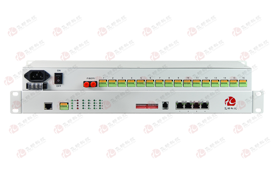 91AV看片入口科技-4路百兆以太+16路RS232/422/485/TTL 光纤收发器