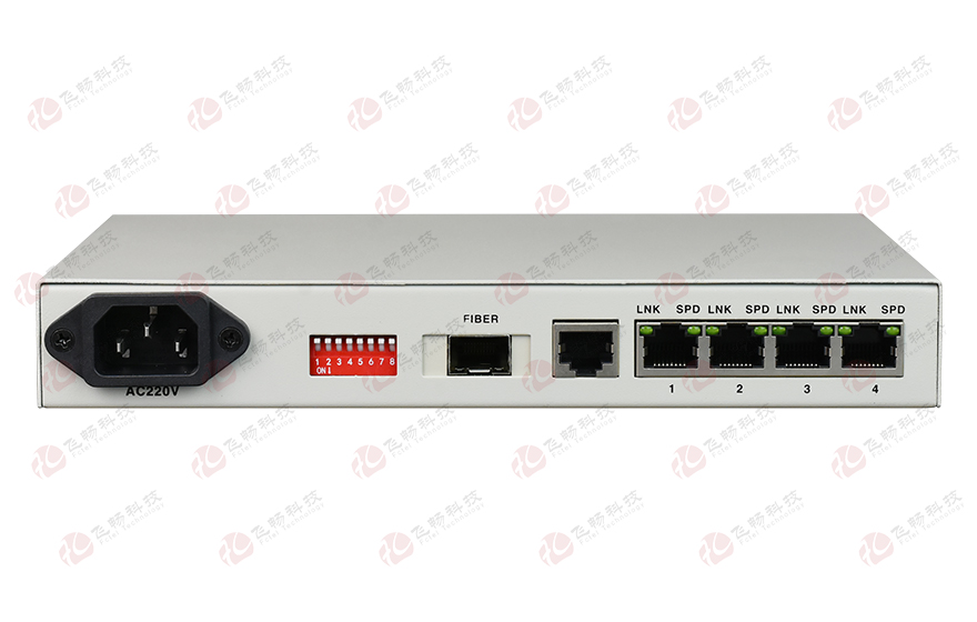 91AV看片入口科技-POE2004 4路百兆以太POE+(802.3at)光纤收发器